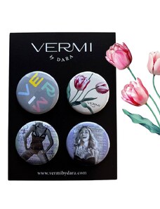 VERMI by DARA Odznáčky VERMI set - 4 kusy