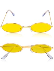 Camerazar Retro Steampunk Brýle v Stříbrné Barvě, Kovový Rám, UV Filtr 400, Zrcadlové Čočky, Velikost 14x13.5 cm