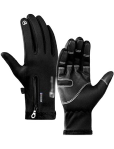 Camerazar Pánské zimní rukavice s dotykovou funkcí, vodotěsné, černé, velikost XL