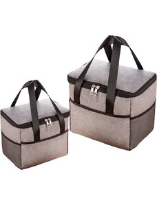 Camerazar Termoobědová taška LUNCH BOX s izolací, šedá, nepromokavý materiál, 23x20x17,5 cm