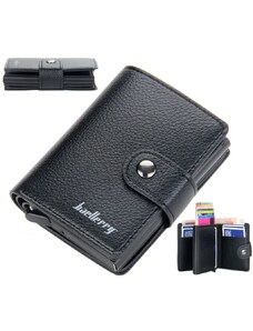Camerazar Pánská mini peněženka z kvalitní umělé kůže s organizérem na karty, černá, 8x10x2.5 cm