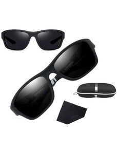 Camerazar Pánské sportovní sluneční brýle s polarizací, černé, plastový rám, UV 400 kat. 3 filtr