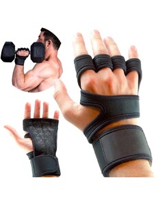 Camerazar Univerzální tréninkové rukavice pro vzpírání, černá, obvod dlaně 18-20 cm, se suchým zipem