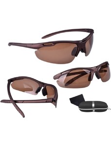 Camerazar Pánské hnědé sportovní sluneční brýle s polarizací, UV 400 ochranou a kovovým rámem