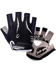 Camerazar Univerzální cyklistické rukavice, černá/šedá, nylon/semiš, šířka 10 cm