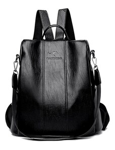 Camerazar Elegantní dámský školní batoh z kvalitní umělé kůže, černý, 30x31x16 cm
