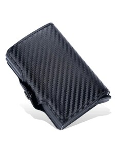Camerazar Elegantní pánská peněženka z ekokůže s ochranou proti krádeži, černá, 7x10x2.5 cm