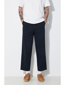 Bavlněné kalhoty Fred Perry Straight Leg Twill Trouser tmavomodrá barva, ve střihu chinos, T6530.608