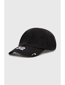 Bavlněná baseballová čepice 032C 'Multimedia' Cap černá barva, s potiskem, SS24-A-0020