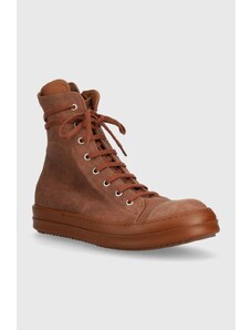Kecky Rick Owens Denim Shoes Sneaks pánské, hnědá barva, DU01D1800.SCFT.545454