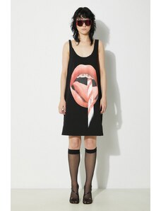 Bavlněné šaty Fiorucci Mouth Print Tank Dress černá barva, mini, oversize, W01FPDTA111CO01BK01