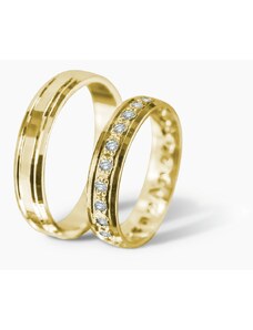 Šperky Jiříček Zlaté snubní prsteny se zirkony Kate & Leopold ze žlutého zlata