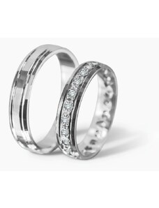 Šperky Jiříček Zlaté snubní prsteny se zirkony Kate & Leopold z bílého zlata