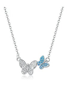 GRACE Silver Jewellery Stříbrný náhrdelník Aleka - motýl, stříbro 925/1000