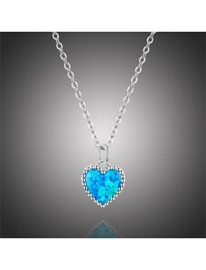 GRACE Silver Jewellery Stříbrný náhrdelník s modrým opálem Benjamina - stříbro 925/1000