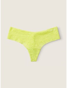 Victoria's Secret PINK Green Spring bezešvá krajková tanga No Show Soft Lace Thong Panty