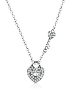 GRACE Silver Jewellery Stříbrný náhrdelník Klíč k srdci - stříbro 925/1000