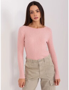 Světle růžový dámský přiléhávý pulovr FPrice, S/M
