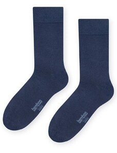 Tmavě modré vysoké bambusové pánské ponožky Steven, 41-43