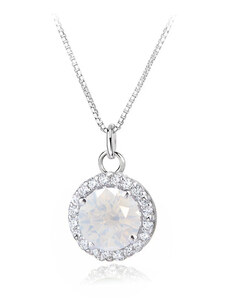 Jewellis ČR Jewellis stříbrný rhodiovaný náhrdelník Round Deluxe se zirkony Swarovski Zirconia - Silk White