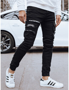 Pánské černé džínové cargo kalhoty Dstreet