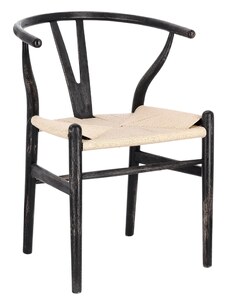 Černobílá dřevěná jídelní židle Bizzotto Artemia