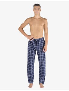 GINA pánské kalhoty dlouhé pyžamové pánské, šité, klasické, s potiskem Pyžama 2023 79163P - tm.popel sv. šedá