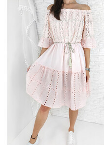Moda Italia Letní světle růžové šaty LA-85965PI