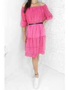 Moda Italia Růžové šaty LA-85965FU