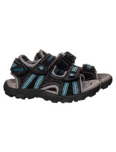 Geox dětské sandály černé s šedou a modrou