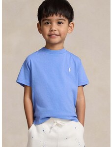 Dětské bavlněné tričko Polo Ralph Lauren fialová barva, s potiskem
