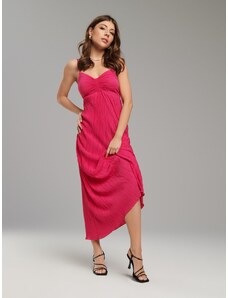 Sinsay - Maxi šaty - sytě růžová