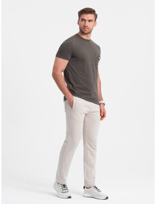 Ombre Men's sweatpants with unlined leg - light beige
