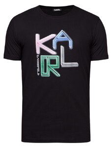 KARL LAGERFELD Neon Logo Black tričko