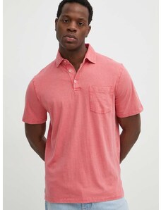 Polo tričko s lněnou směsí Polo Ralph Lauren červená barva