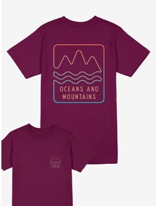 Cacadoo Dámské tričko z BIO bavlny a zadním potiskem OCEANS AND MOUNTAINS - unisex střih
