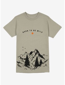 Cacadoo Dámské tričko s horami z BIO bavlny BORN TO BE WILD - unisex střih