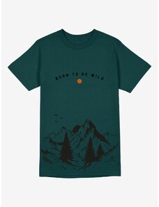 Cacadoo Pánské tričko s horami z BIO bavlny BORN TO BE WILD - unisex střih