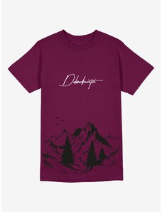 Cacadoo Dámské tričko s horami z BIO bavlny DOBRODRUŽSTVÍ - unisex střih