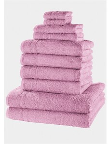 bonprix Souprava ručníků (10dílná) Růžová