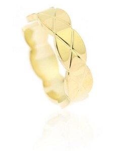Flamenco Mystique Pozlacený prsten z chirurgické oceli PST612, velikost US7 EU14, barva zlatá