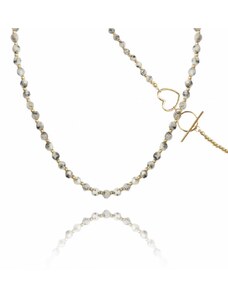 14karátový pozlacený náhrdelník z nerezové oceli NST2039