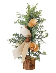Dekorativní Vánoční Stromek na Dřevěném Stojanu, Plast, 25.5 cm x 9 cm, 54 g