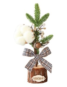 Dekorativní Vánoční Stromek na Dřevěném Stojanu, Plast, 25.5 cm Výška - 9 cm Šířka