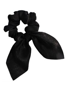 Flamenco Mystique Černý šátek na krátké vlasy s průměrem gumičky až 12 cm, možnost rozvázání