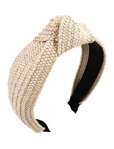 Pletená čelenka s turbanem, obvod 42 cm, průměr 12,5 cm, šířka 4 cm