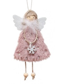 Závěsný Vánoční Anděl s Plyšem, Rozměry 17,5 + 7 cm, Šířka Provázku 9 cm