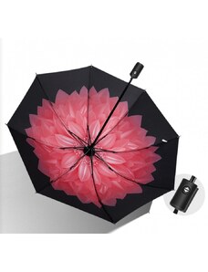 Automatický deštník s květinovým vzorem, vinylvá tkanina, 98 cm - 66 cm - 28 cm, 330 g