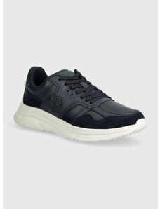 Kožené sneakers boty Tommy Hilfiger MODERN RUNNER BEST LTH MIX tmavomodrá barva, FM0FM04938