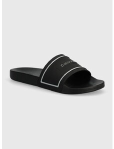 Pantofle Calvin Klein POOL SLIDE DEBOSS LOGO TPU dámské, černá barva, HW0HW01976